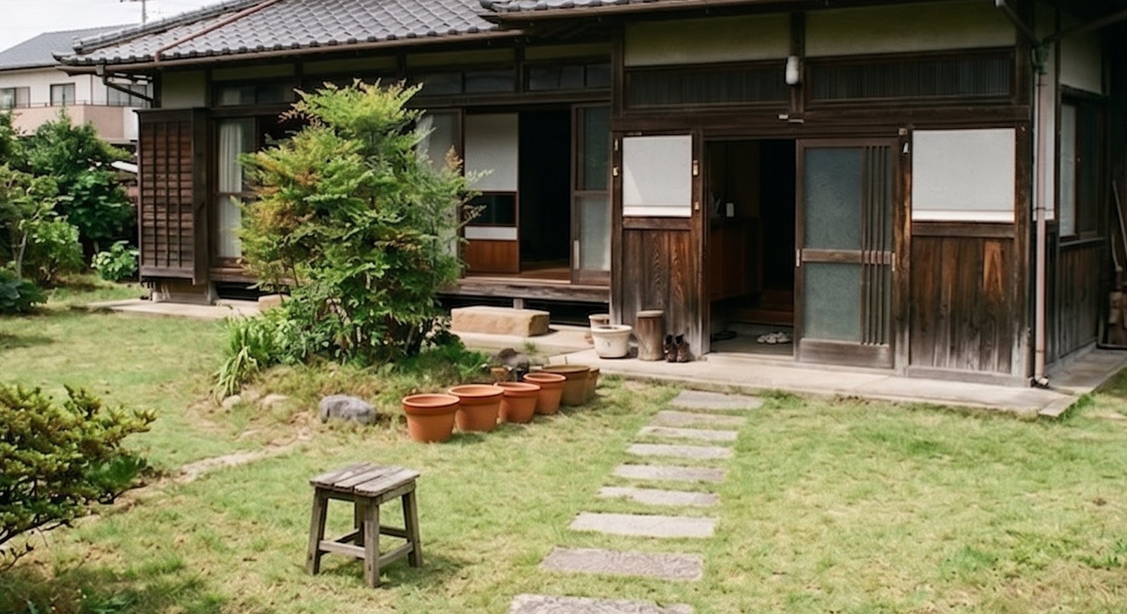 施工後の整った庭