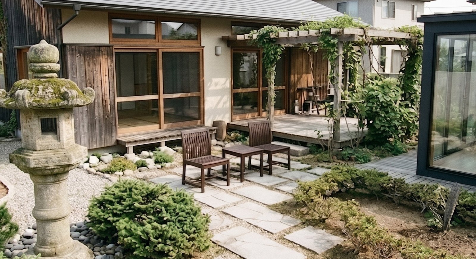 施工後の和風庭園